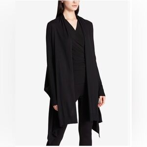 Donna Karan Cozy Wrap Cardigan, Size P (S), Color Black